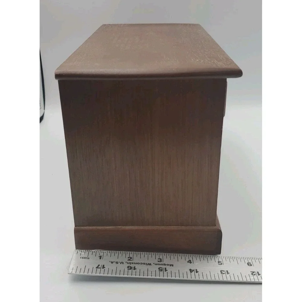 Vintage Wood 4 Drawer Gold Velvet Lined Jewelry Box
